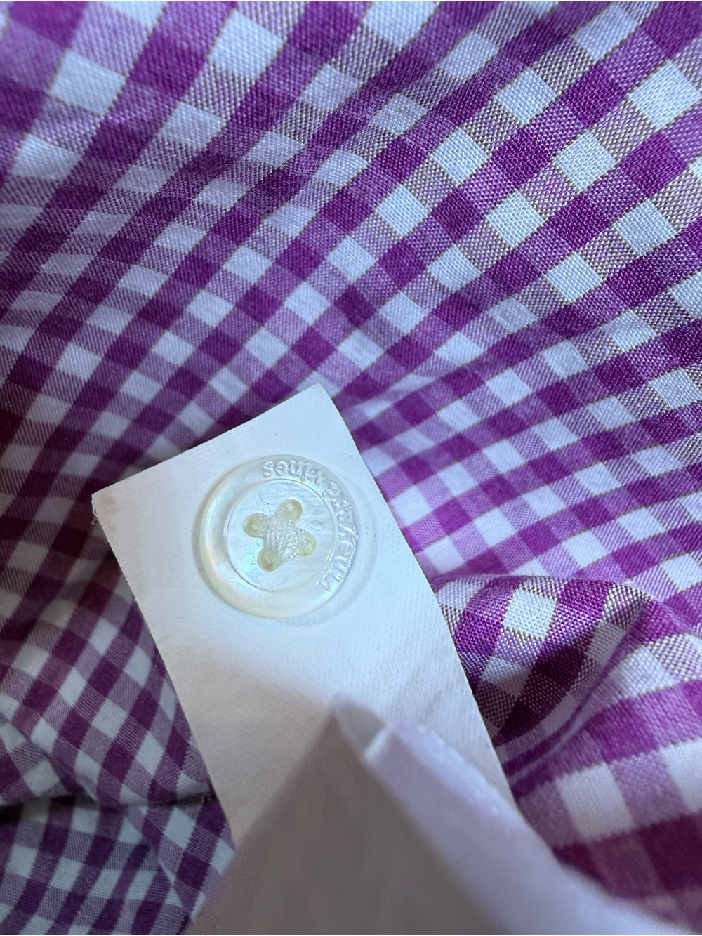 Vineyard Vines Women's Purple Gingham Plaid Popover Shirt, 100% Cotton. Size 8 - Picture 5 of 10